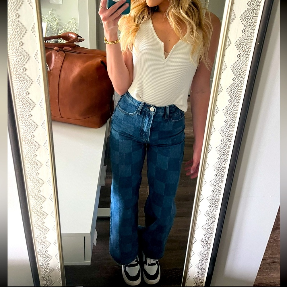 Frame Checkered Jeans